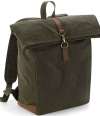 QD655 Quadra Heritage Waxed Canvas Backpack Olive Green colour image